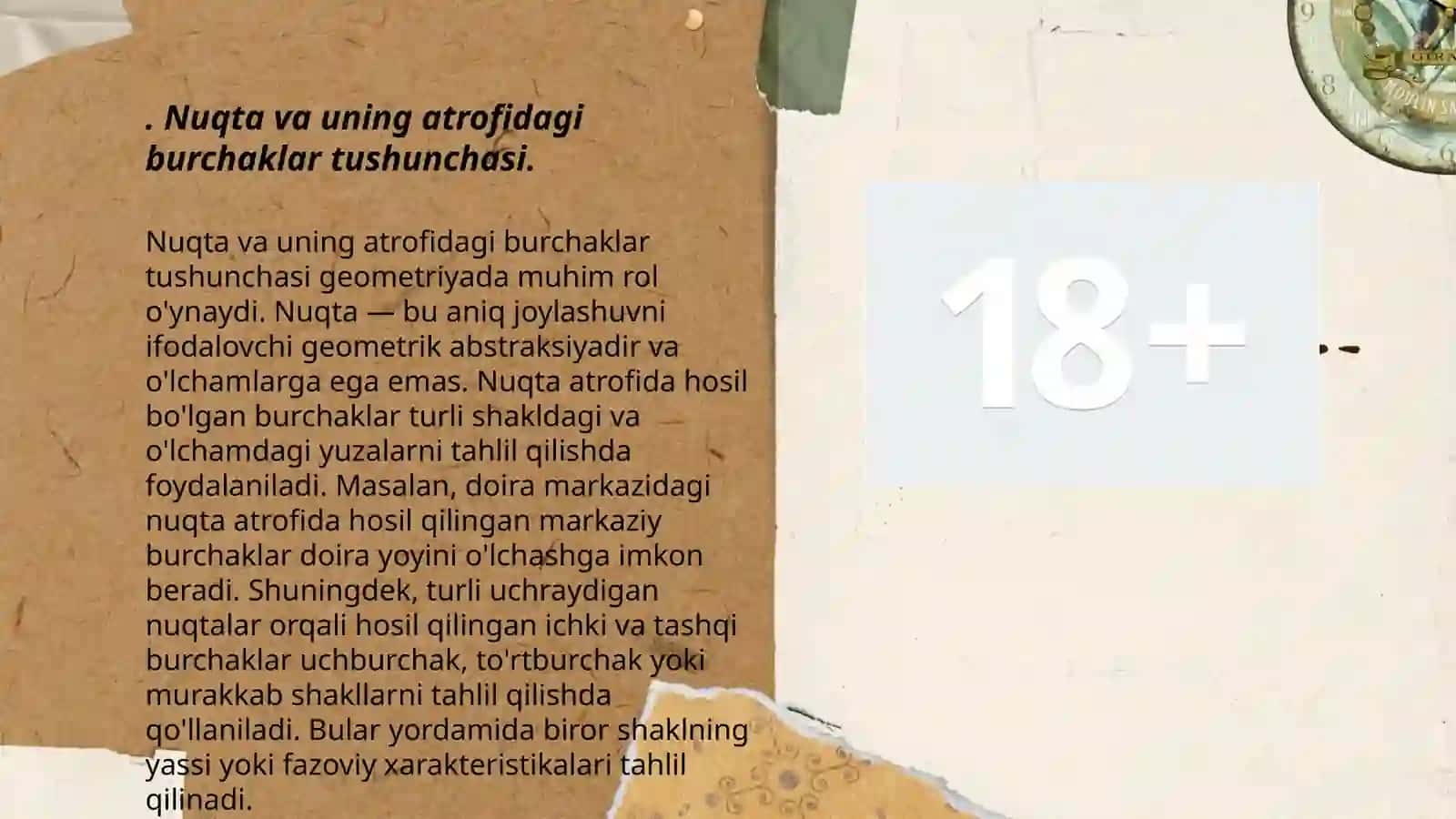 Nuqta atrofidagi burchaklar ( 5 sinf uchun) 3