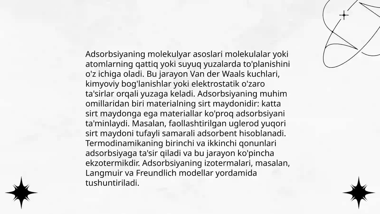 Adsorbsiyaning molekulyar asoslari 3