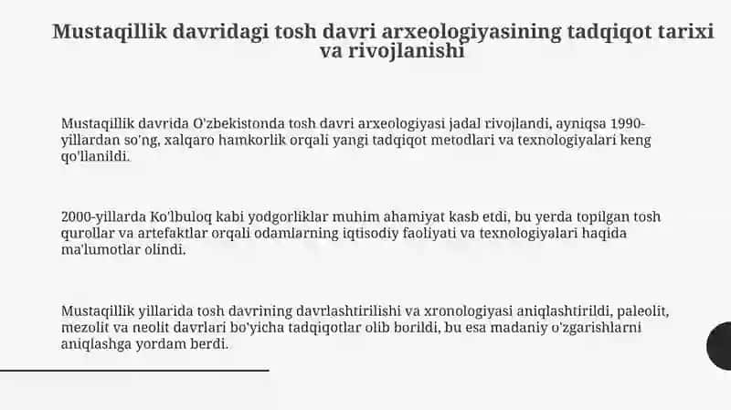 Mustaqilik davridagi tosh davri arxeologiyasi 3