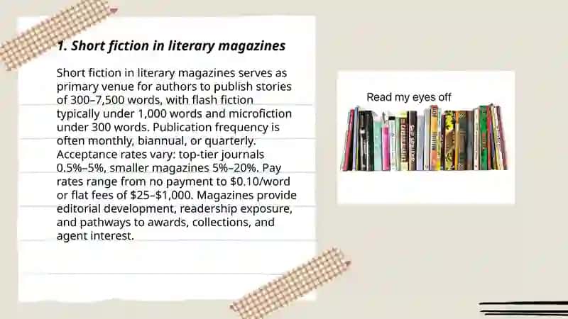 Short fiction in literary magazines 3