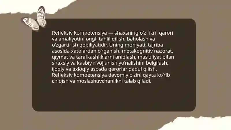 Refleksiv kompitensiya nima 3
