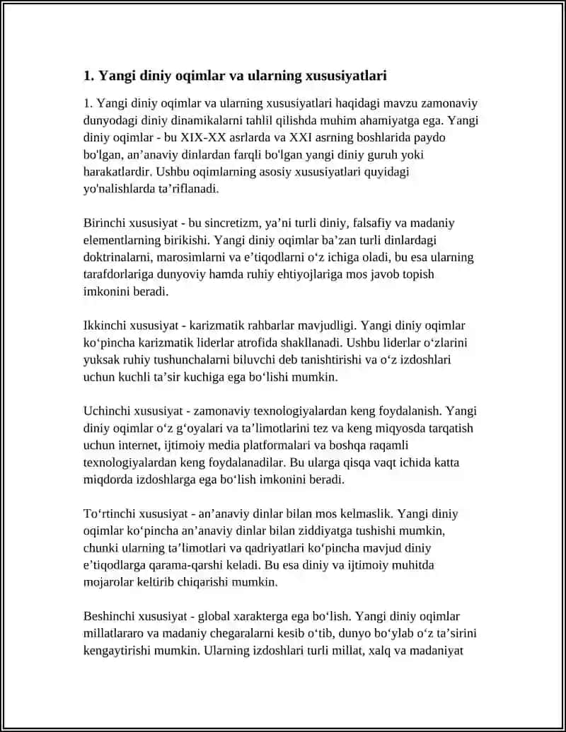 Yangi diniy oqimlar va ularning xususiyatlari 3