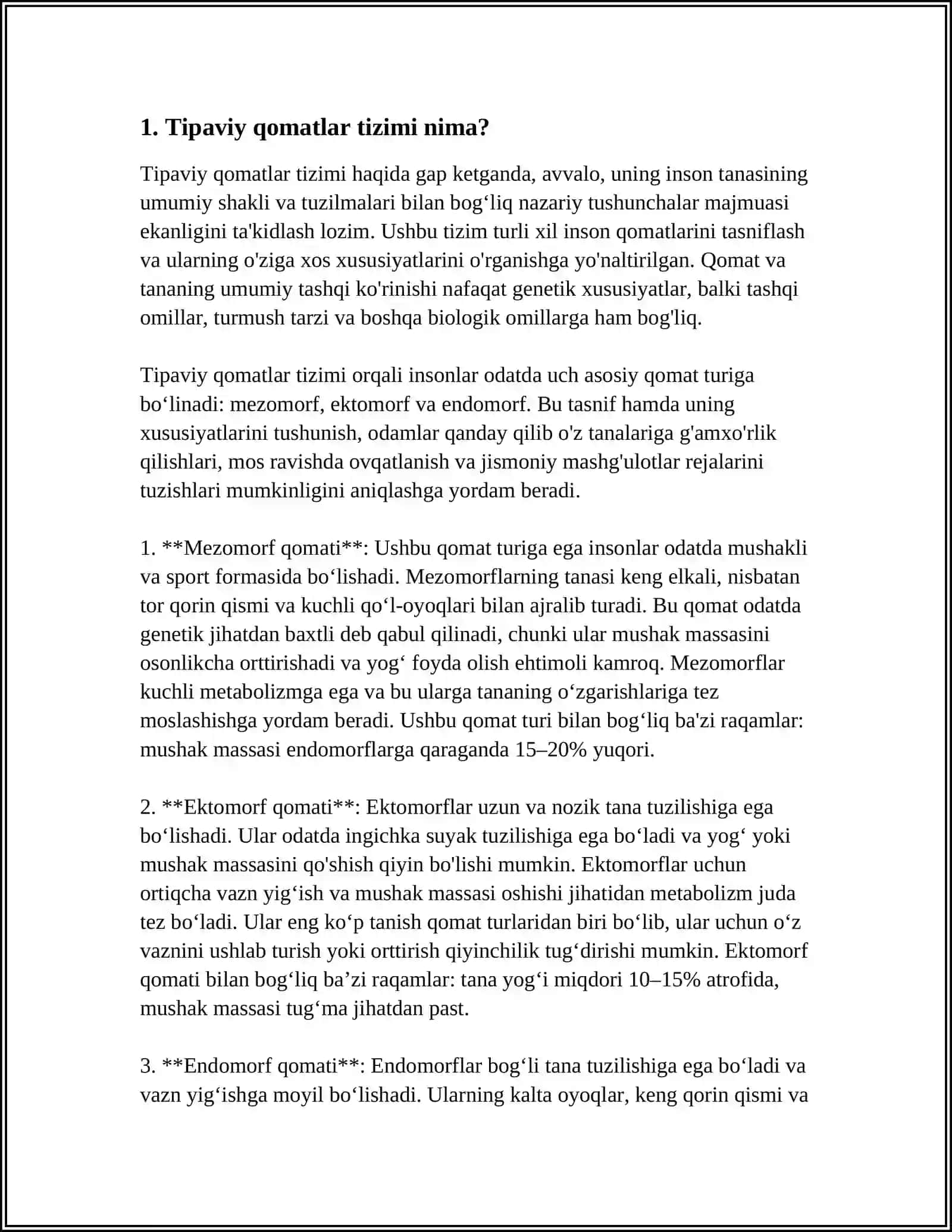 TIPAVIY QOMATLAR TIZIMINI QURUSH 3
