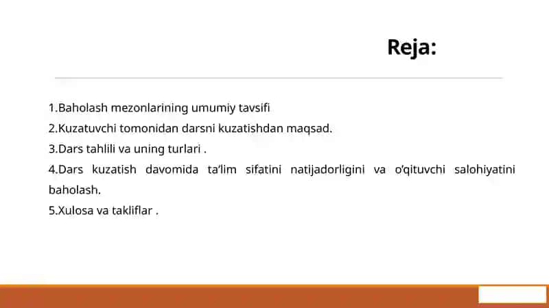 Kuzatuvchi tomonidan darsni baholash mezonlari. 3