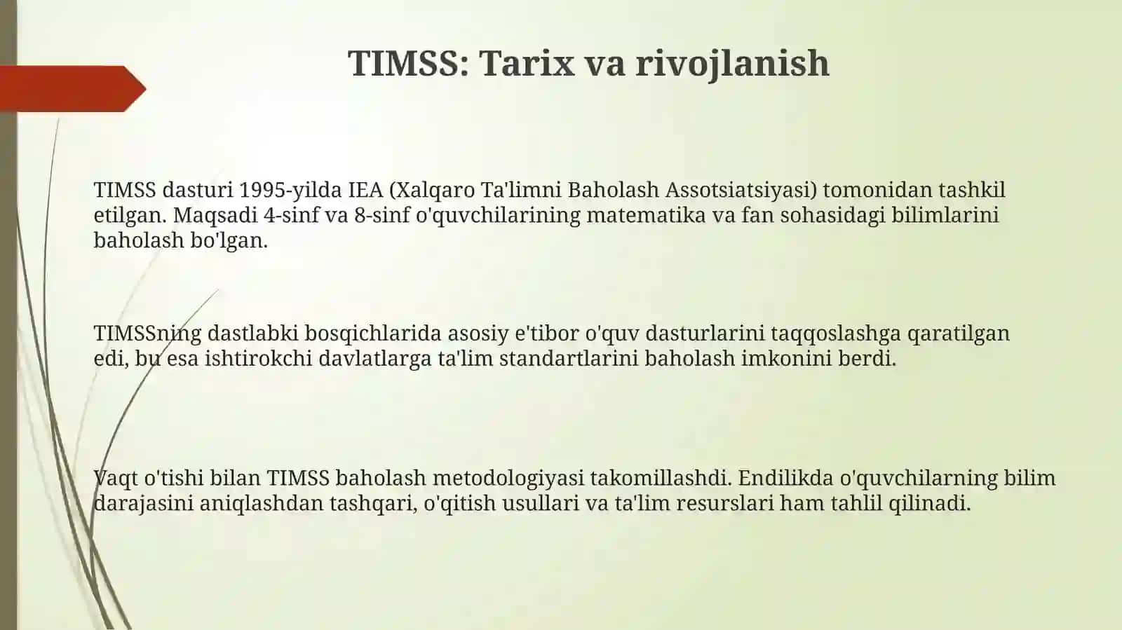 TIMSS xalqaro baholash dasturi 3