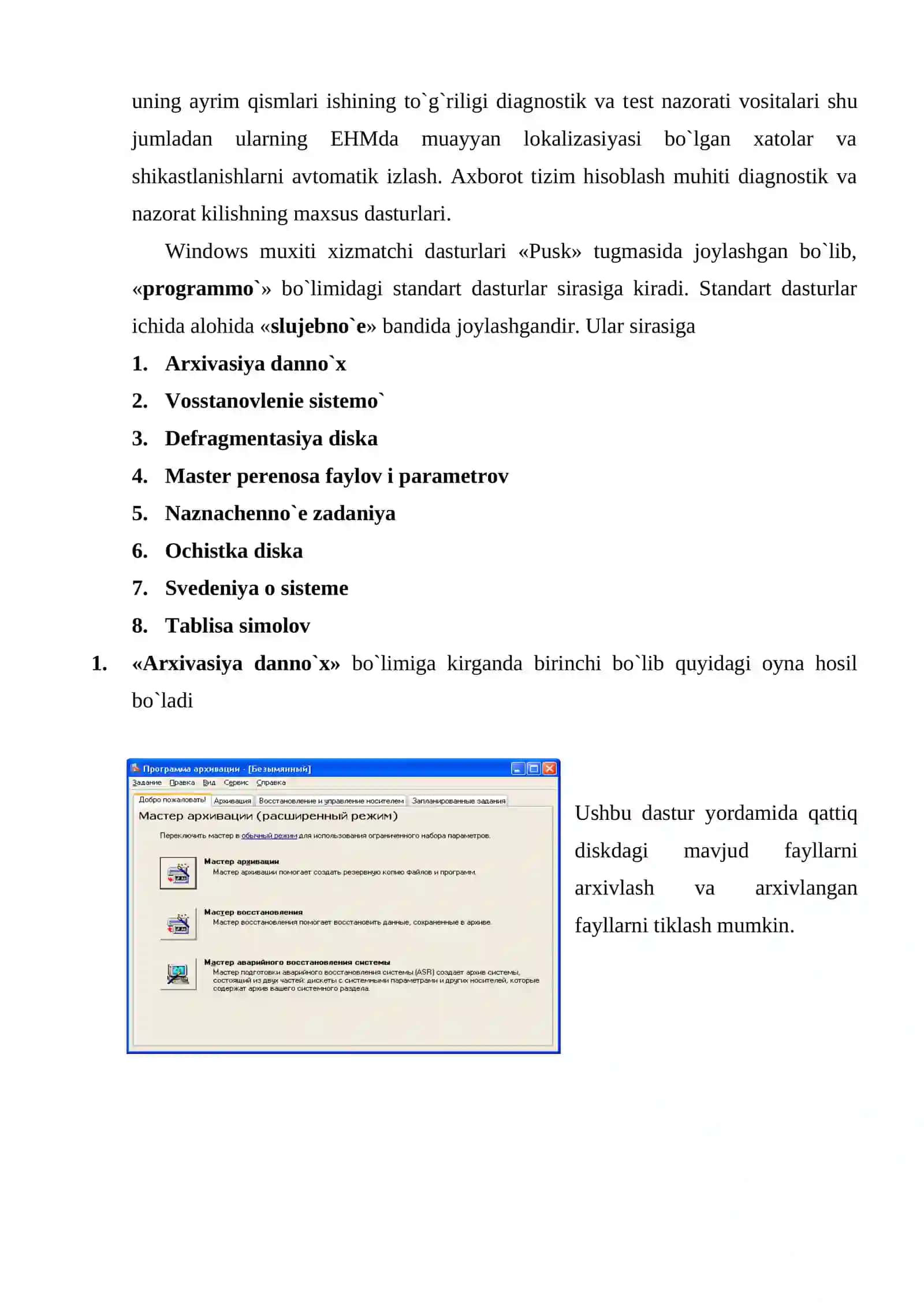 Windows opеrasion sistеmasini xizmatchi dasturlari 3