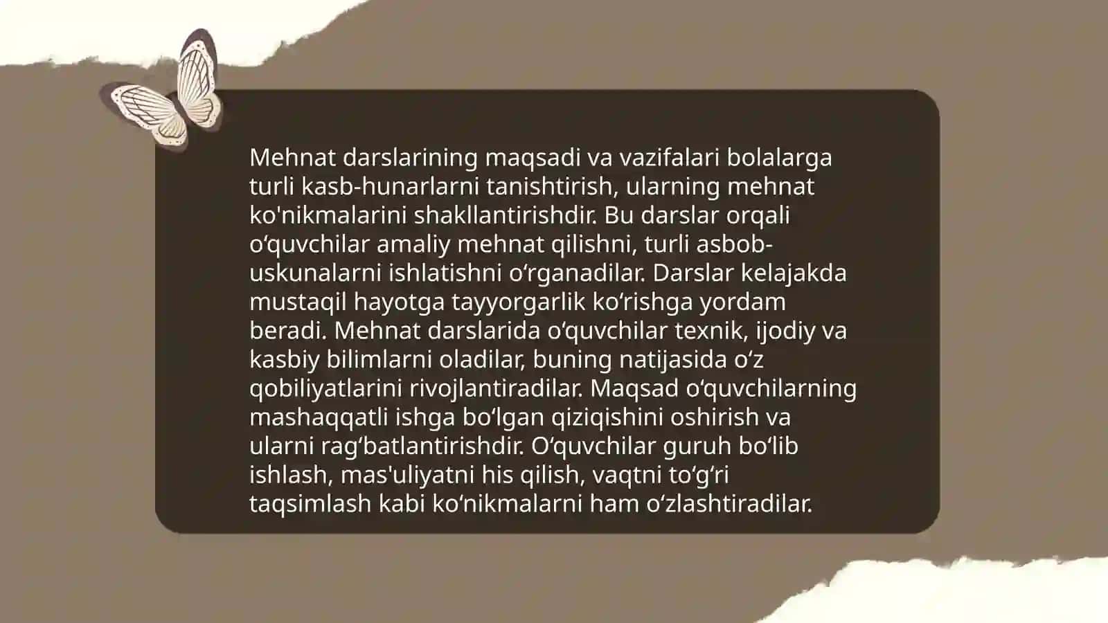 Mehnat darslarini tashkil etish shakllari 3