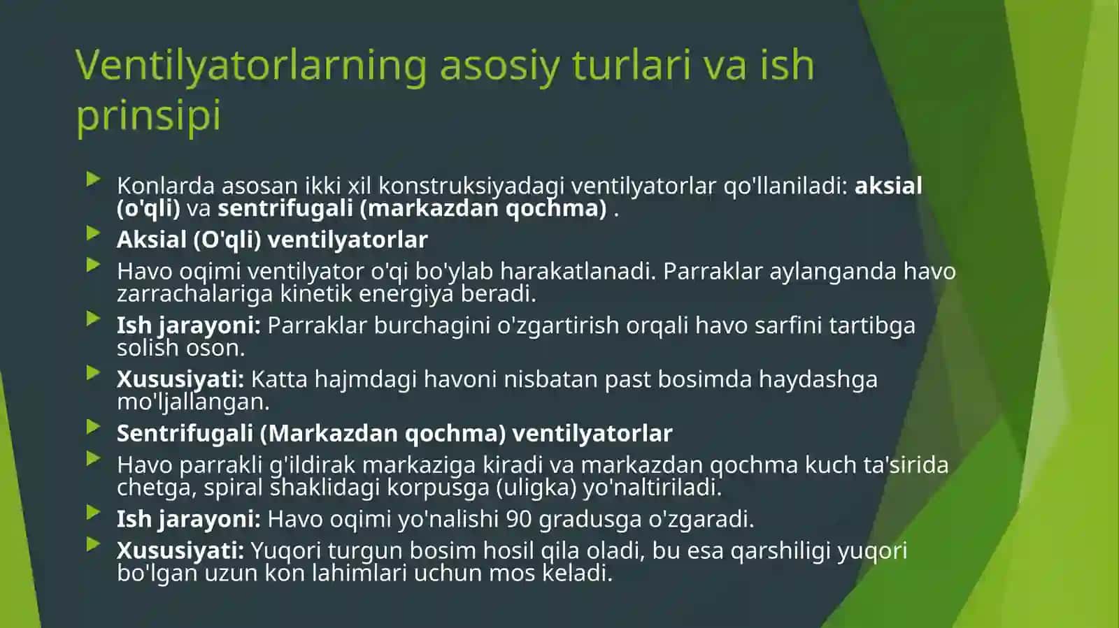 Ventilyatorlarning ishlash jarayonlari va samaradorligi 3