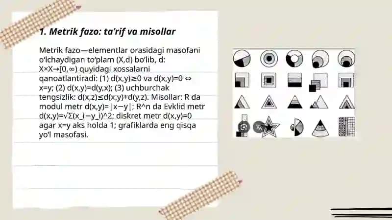 Metrik fazo tushunchasi 3
