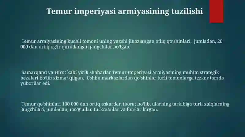 Temuriylar armiyasining tarkibi va qurollanishi 3