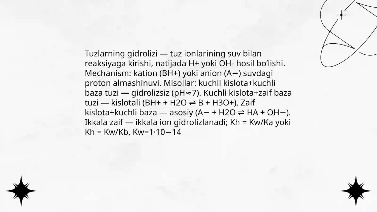 Tuzlarning gidrolizi 3