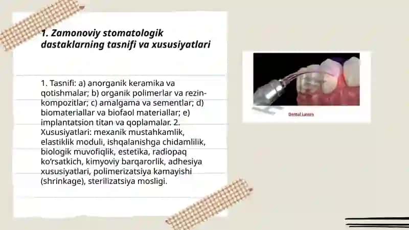 Zamonoviy stomatologik dastaklar 3