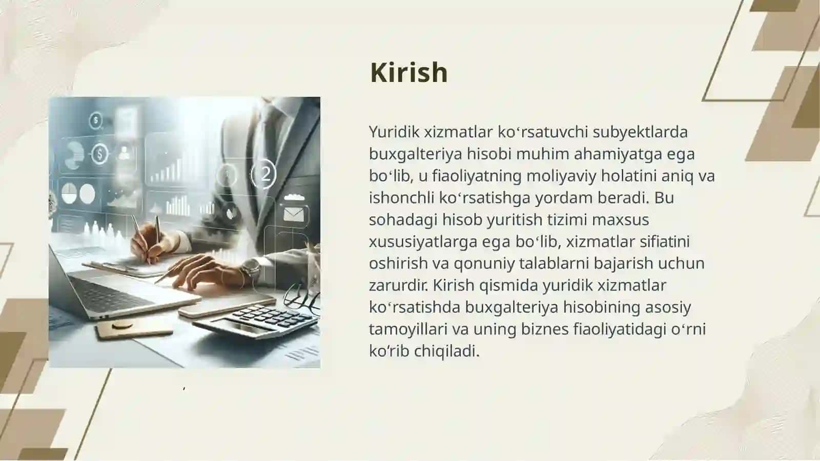 Yuridik xizmat koʻrsatuvchi subyektlarda buxgalteriya hisobi 3