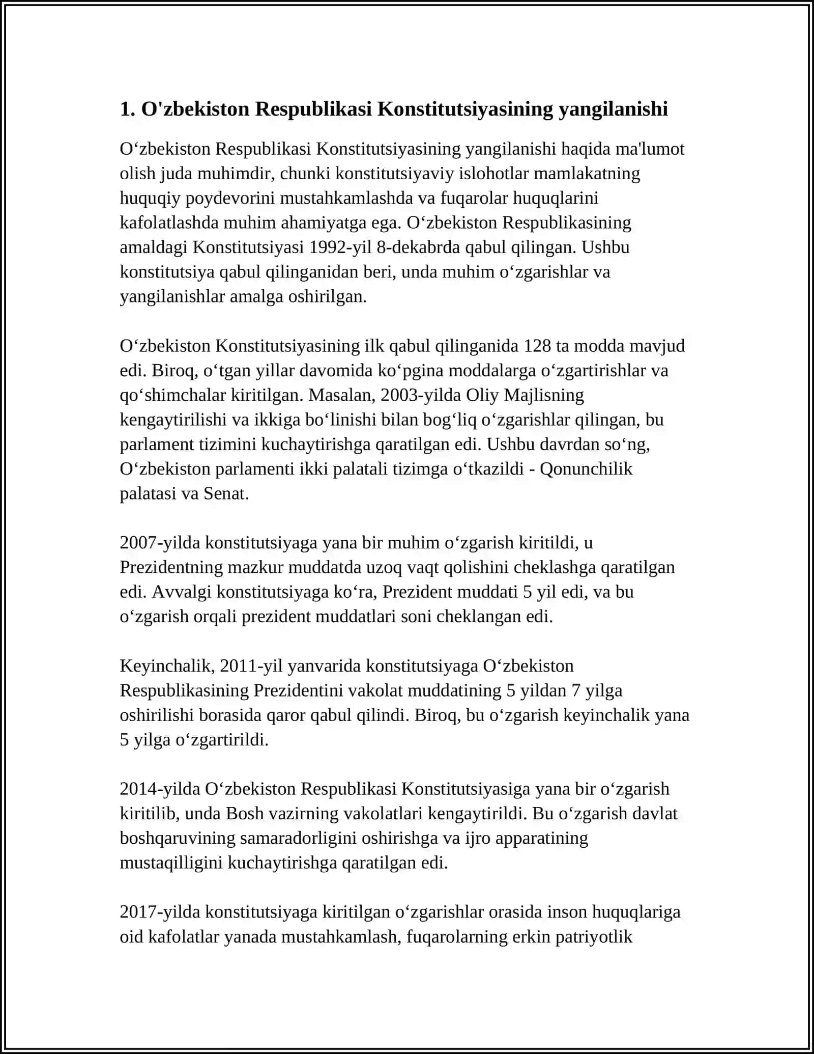 MAMLAKAT IJTIMOIY HAYOTIDAGI ISLOHOTLAR 3