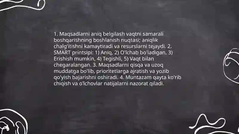 Vaqtdan samarali foydalanish tamoyillari 3