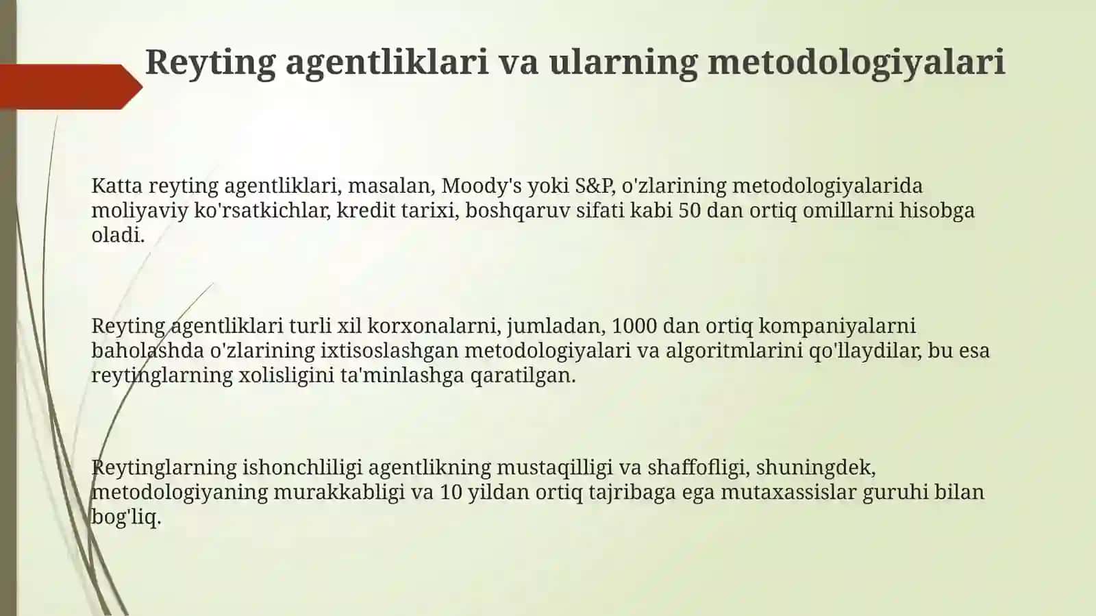 Korxonalar faolyati reytingi turlari, mohiyati va baholash usullari 3