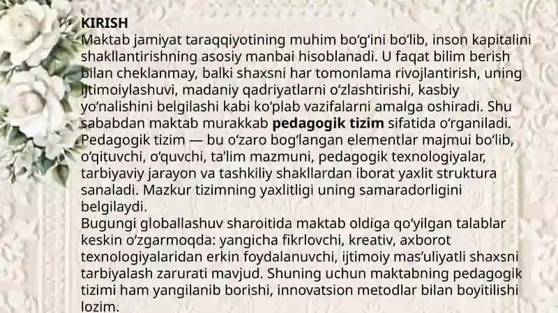Maktab - pedagogik tizim sifatida 3
