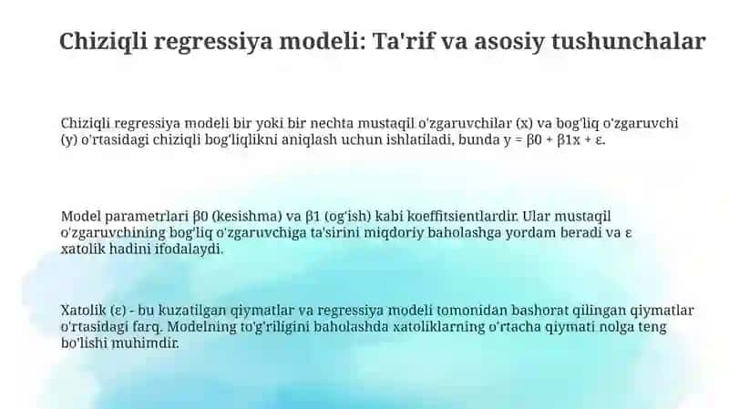 Chiziqli regressiya modeli 3