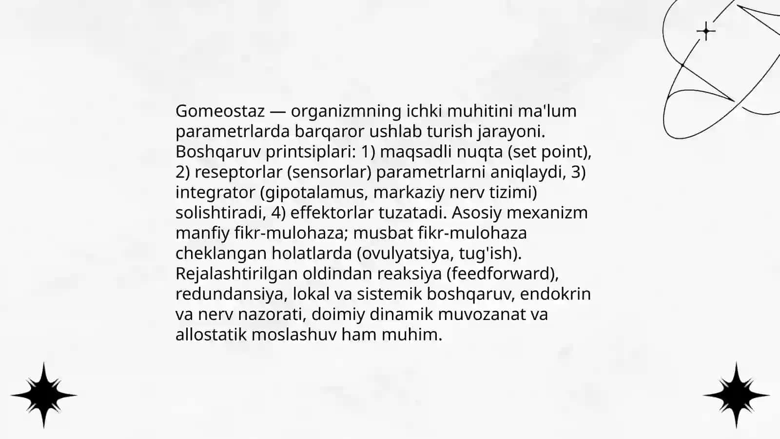 Gomeostazni boshqarish mexanizmlari 3