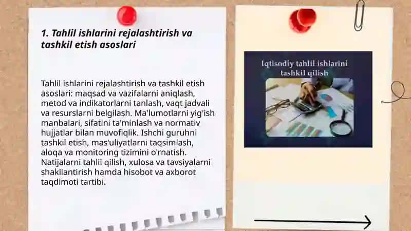 Tahlil ishlarini tashkil etish 3