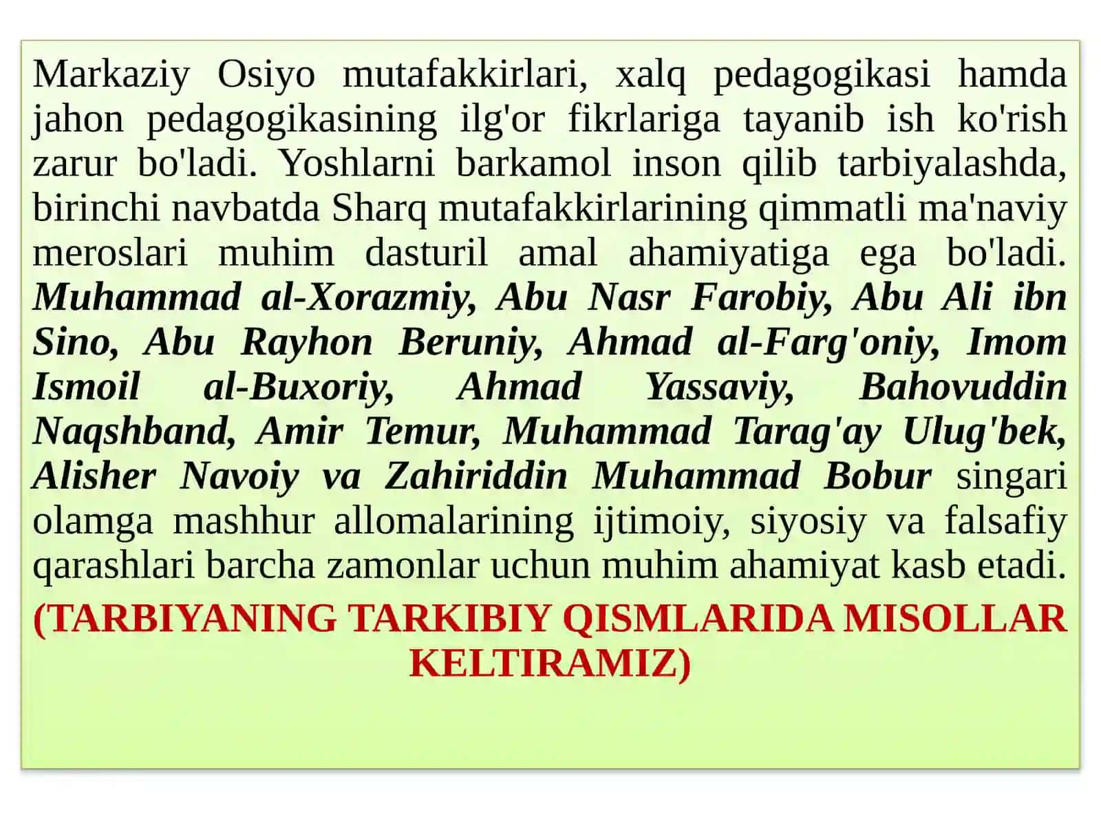 :TARBIYA NAZARIYASI VA TARBIYA TURLARI 3