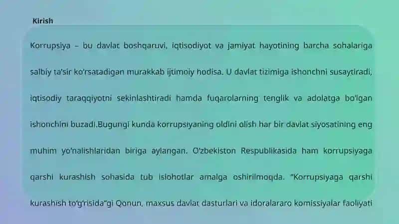 Korrupsiyaning oldini olishga doir chora-tadbirlar tizimi 3
