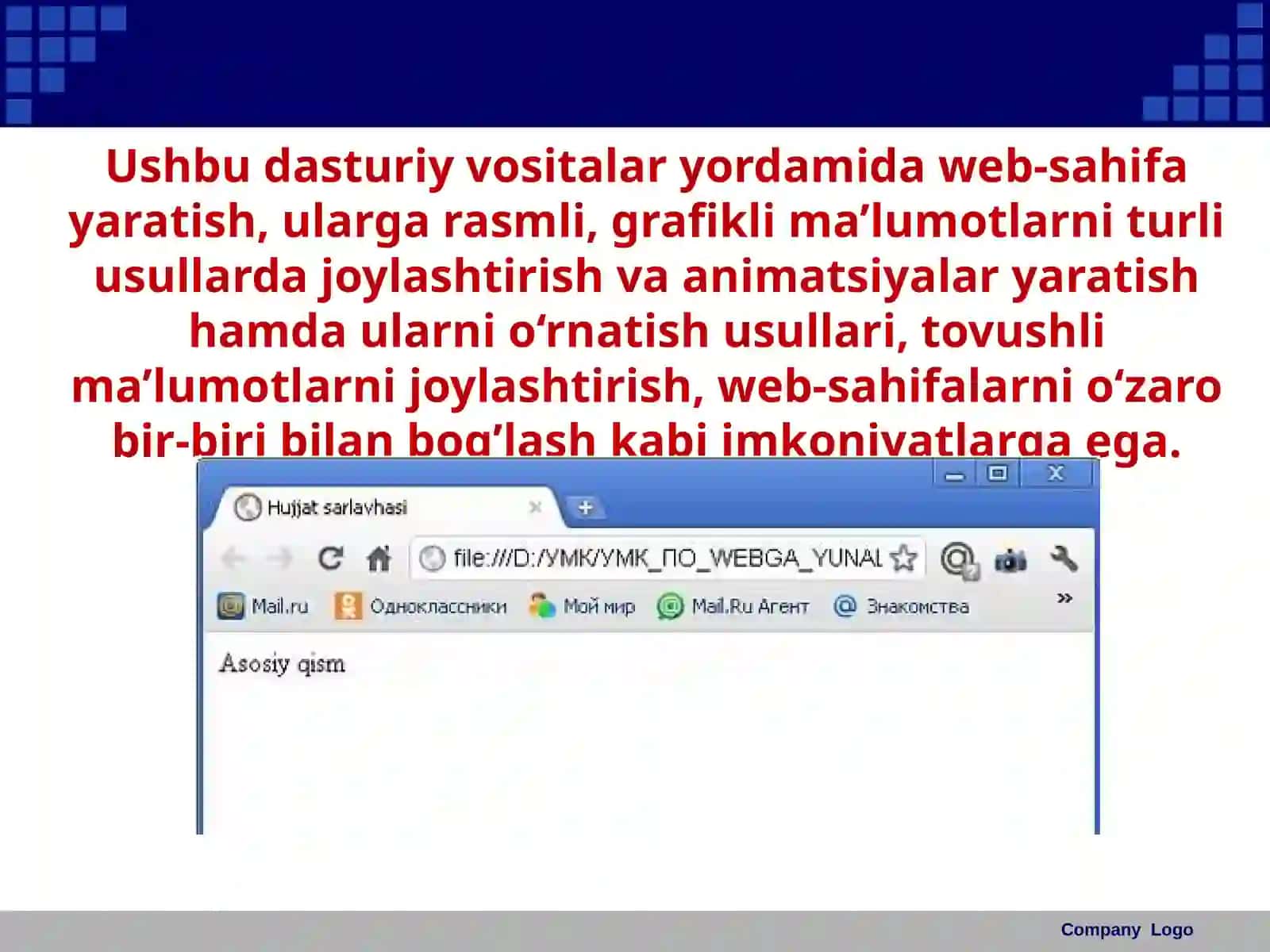 11-sinf Informatika Web-dizayn va uning dasturiy ta'minoti 3