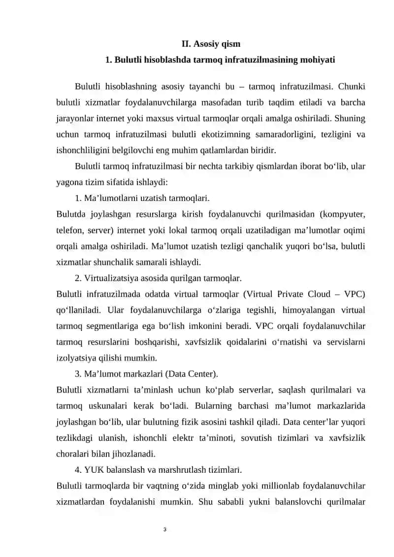Bulutda tarmoq va xavfsizlik 3