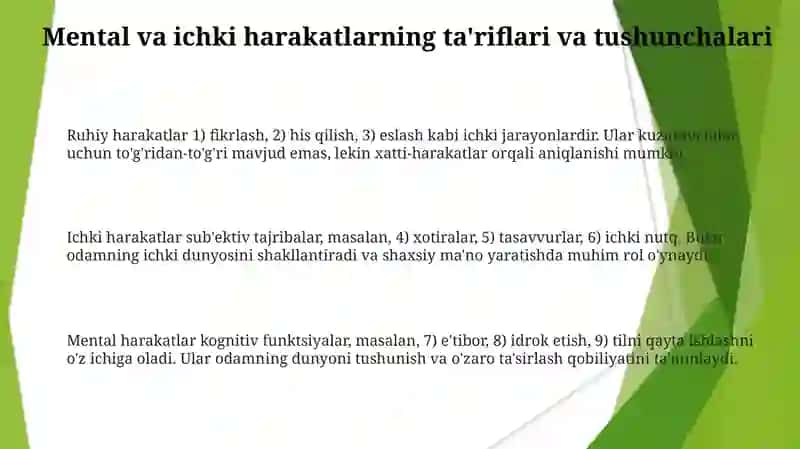 Aqliy va ichki harakatlar 3
