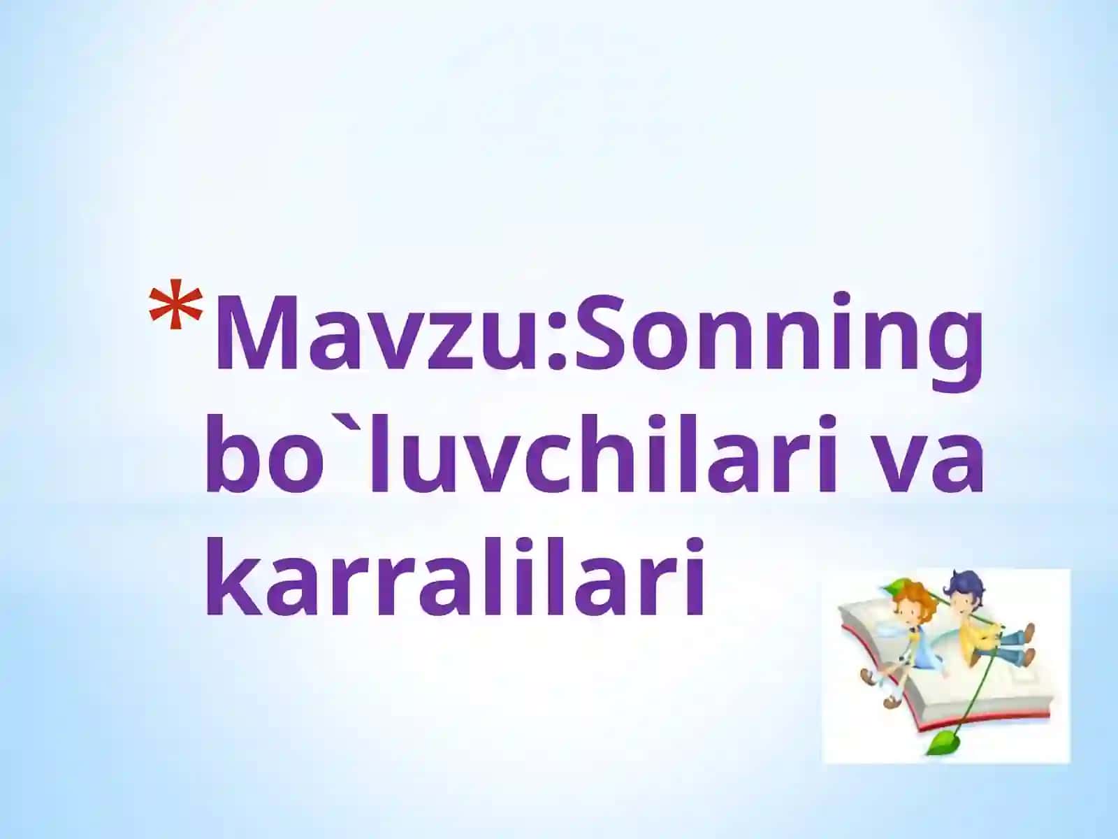 Sonning boʻluvchilari va karralilari 3