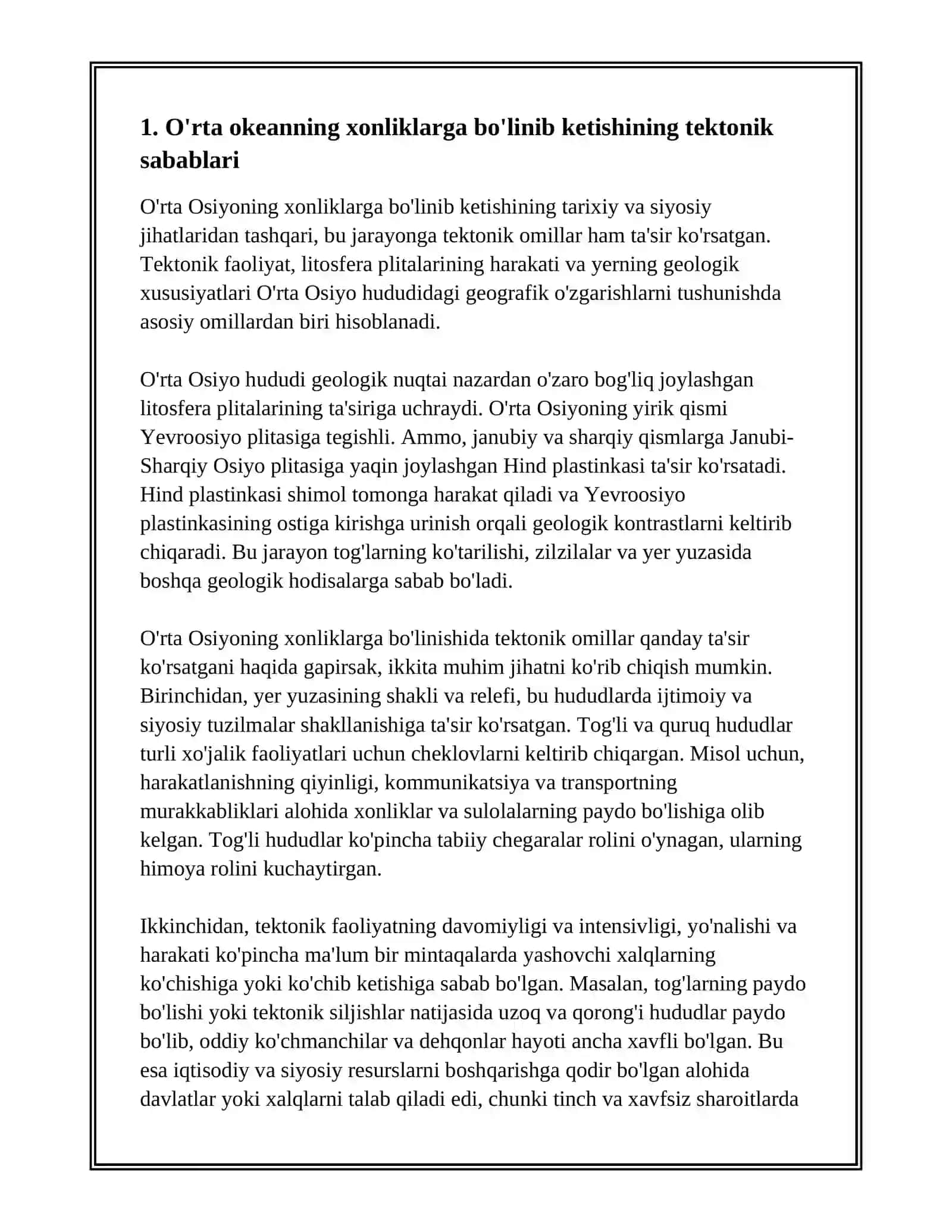 O'RTA OSIYONING XONLIKLARGA BO'LINIB KETISHI, UNING SABAB VA OQIBATLARI 3