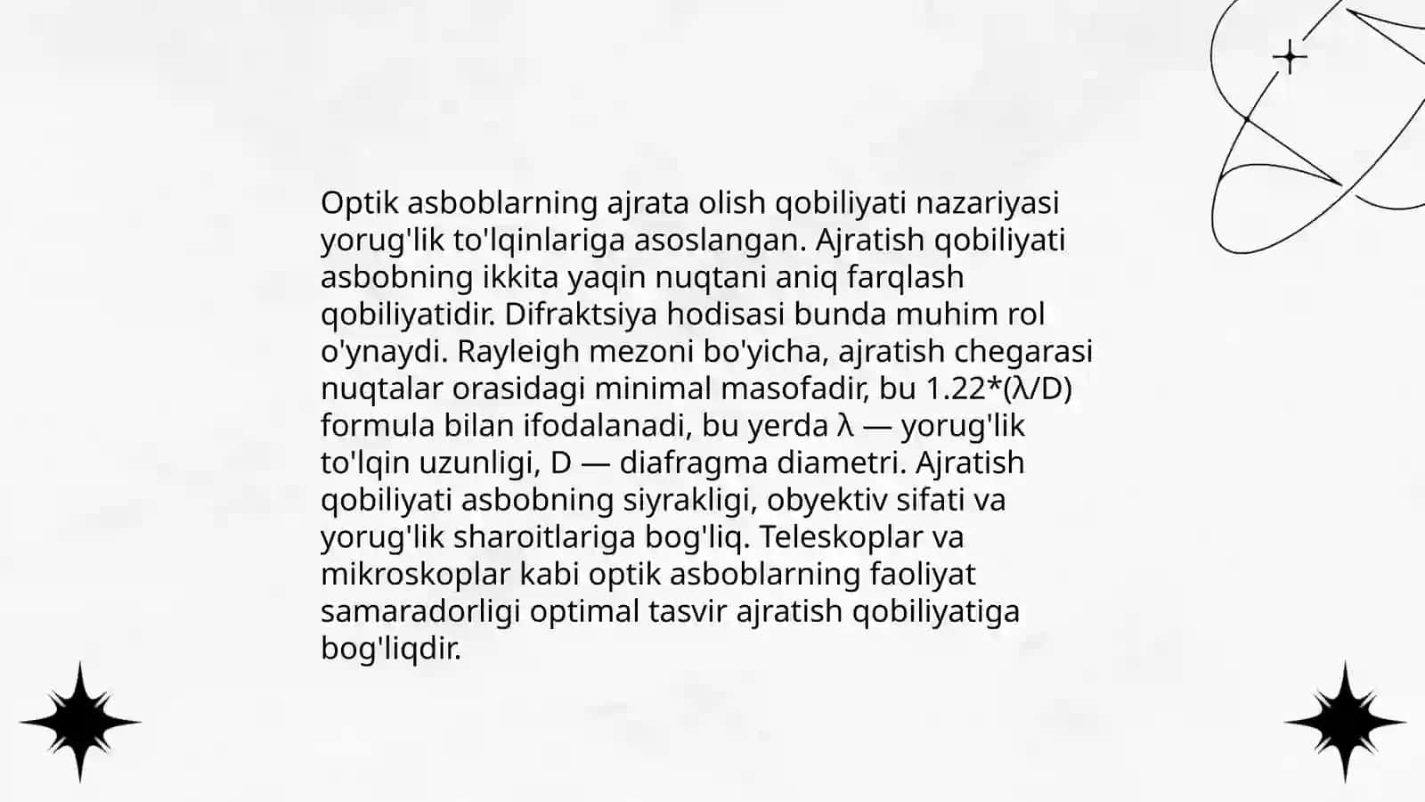 Optik asboblarning ajrata olish qobilyati 3
