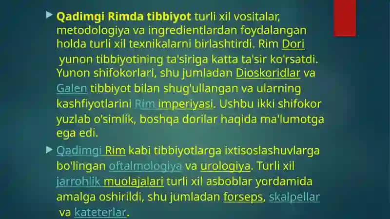 Rim va Gretsiyada davolashning qadimiy usullari 3