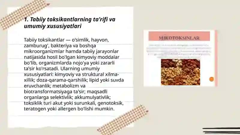 Tabiiy toksikantlar Rahimova Saodat 3