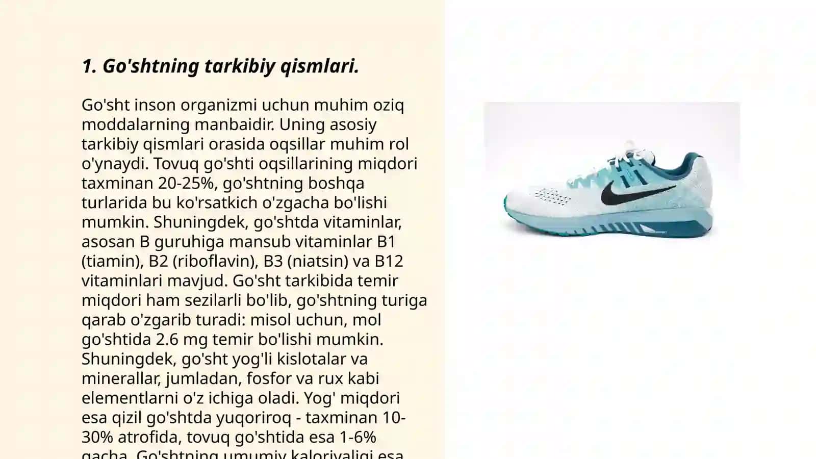 Go'shtning yangiligini aniqlash. Muskul to'qimalarining tuzilishini aniqlash 3