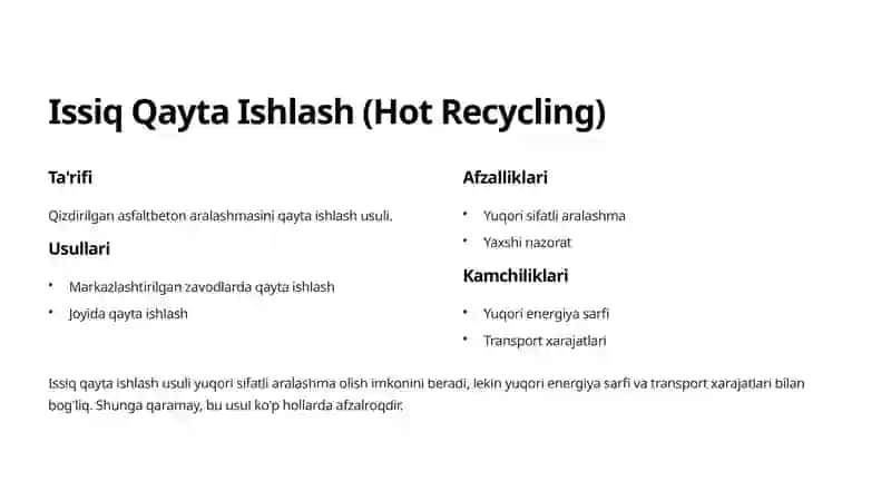 Asfaltbetonni qayta ishlash usullari 3
