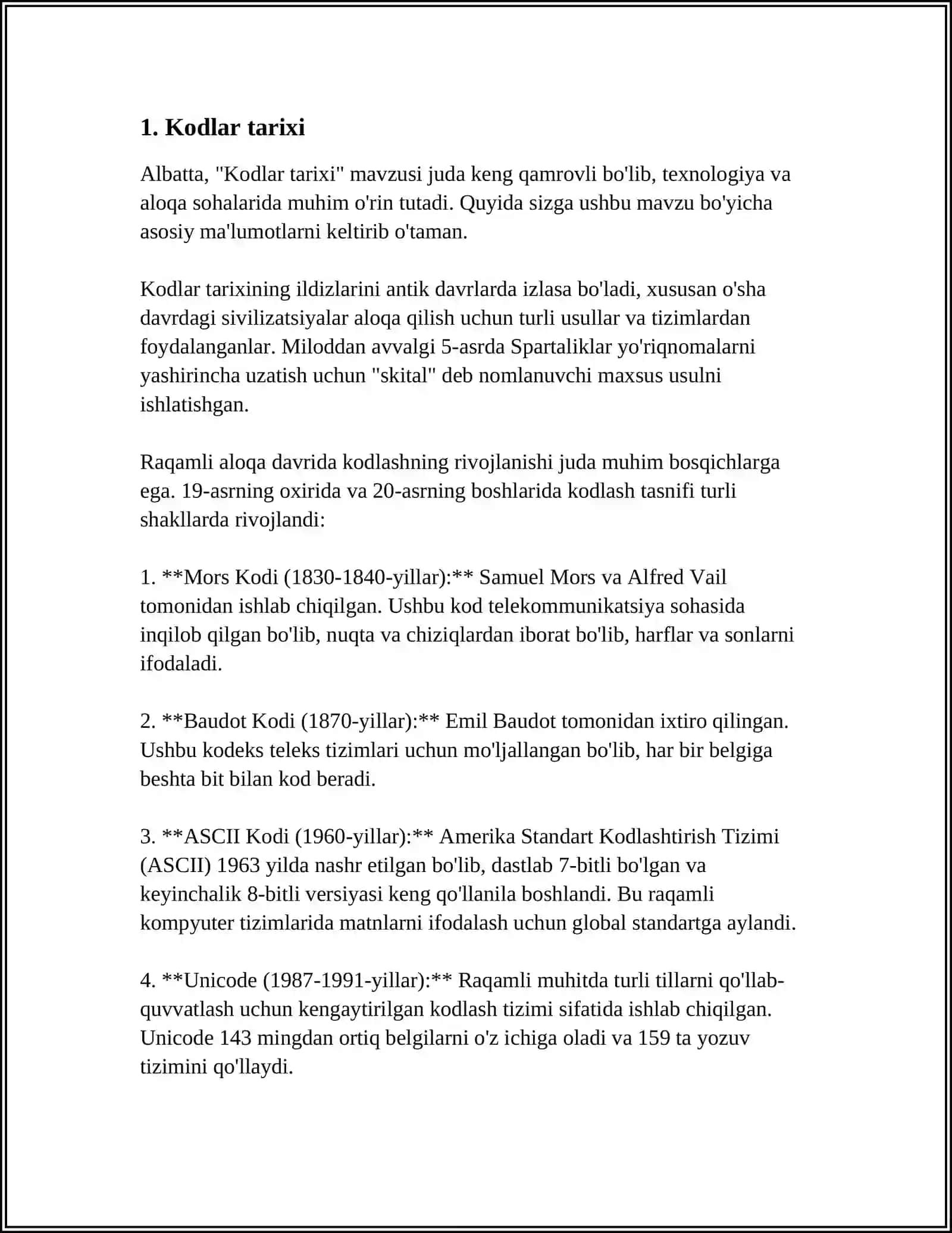 KODLAR HAQIDA MAʼLUMOT 3
