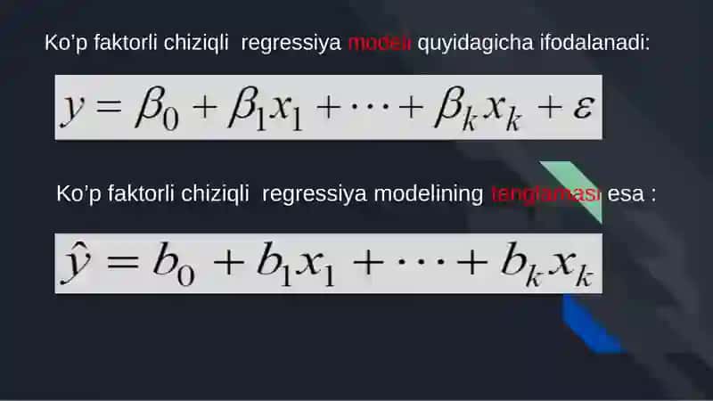 Ko’p faktorli regressiya modeli 3
