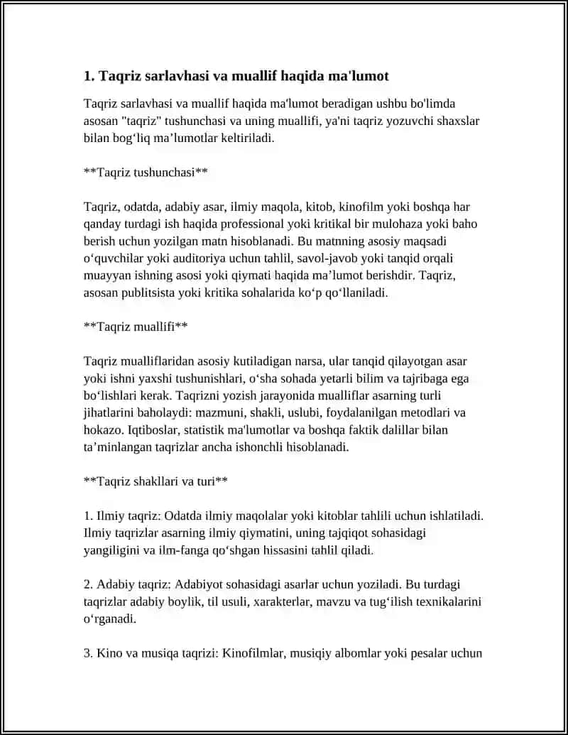 TAQRIZNING TUZILISHI 3