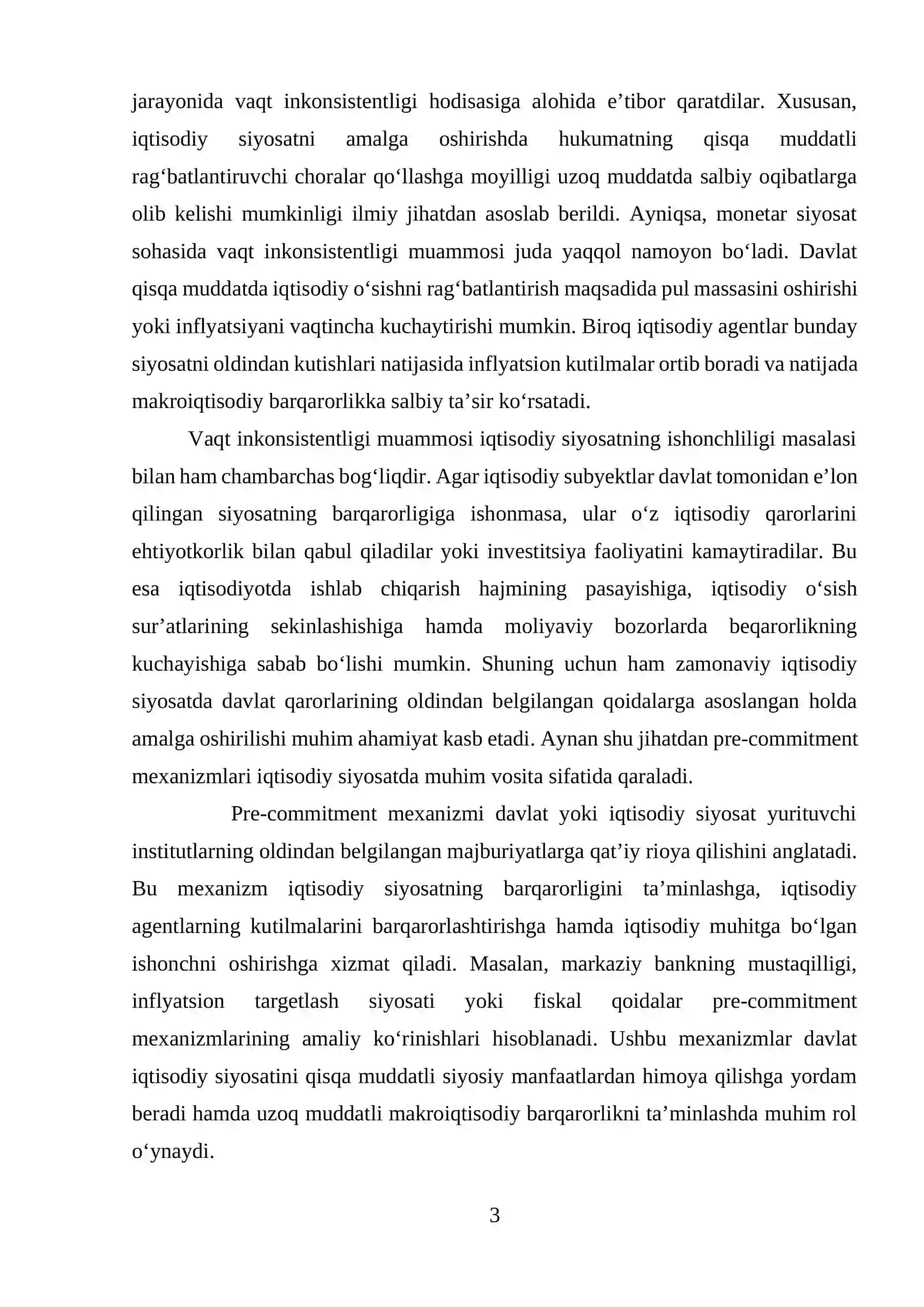 IQTISODIY SIYOSATNING VAQT INKONSISTENTLIGI VA PRE-COMMITMENT MUAMMOLARI 3