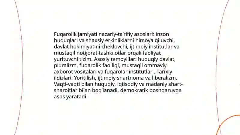 Fuqarolik jamiyati gʻoyasining rivojlanish tarixi va asosiy bosqichlari va istiqbollari 3