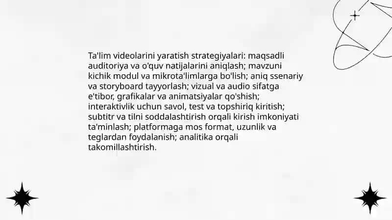 Ta'lim videolarini yaratish strategiyalari 3