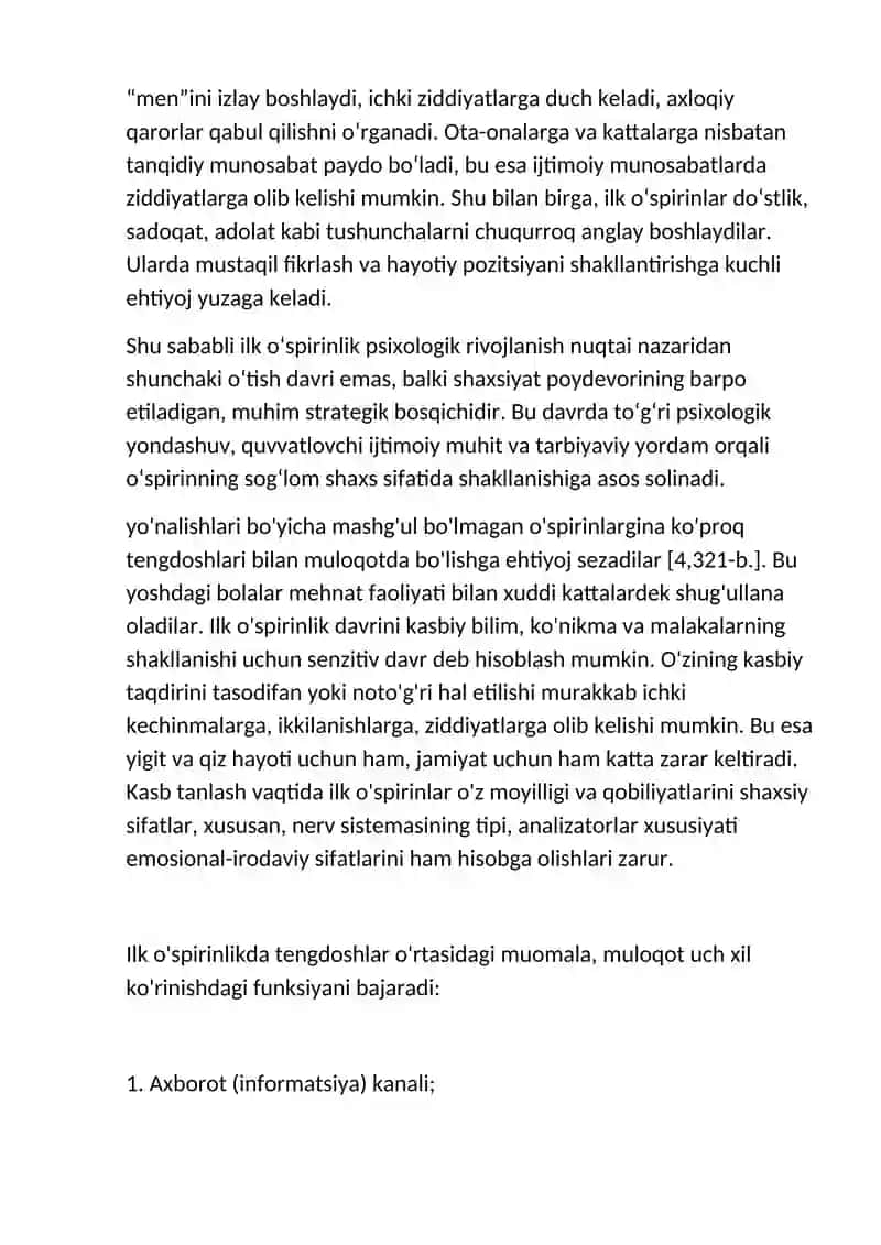 Ilk o'spirinlik davrida psixik rivojlanish 3