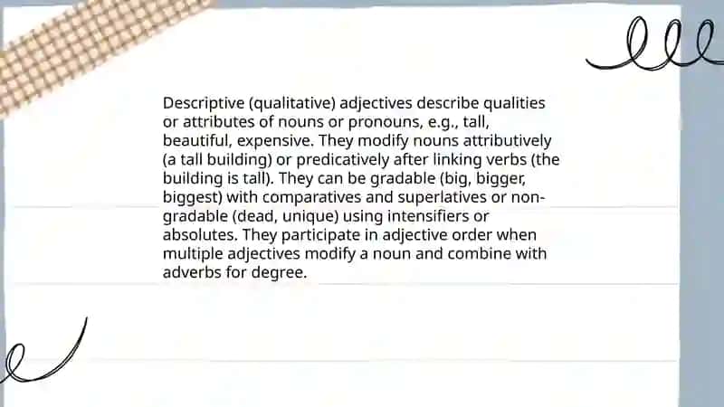 The classification of adjective 3