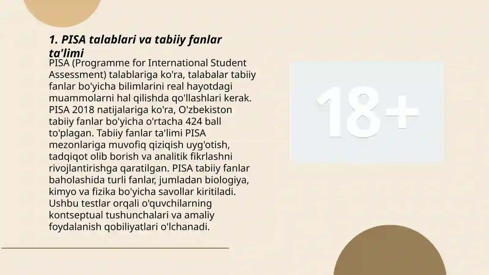 PISA talablari va tabiiy fanlar ta'limi 3