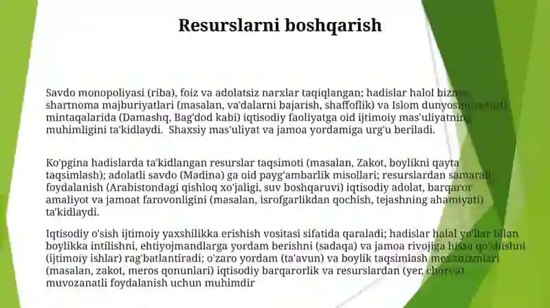 Hadislardagi iqtisodiy qarashlar 3