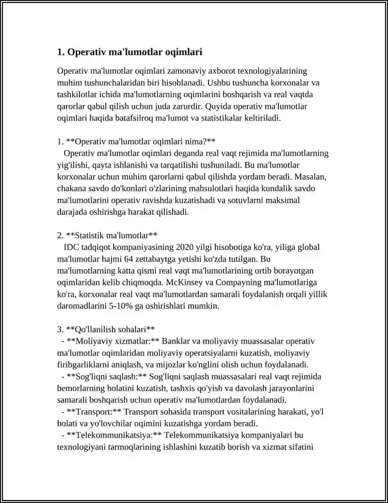 OPERATIV DARAJADAGI AXBOROT TIZIMLARI 3