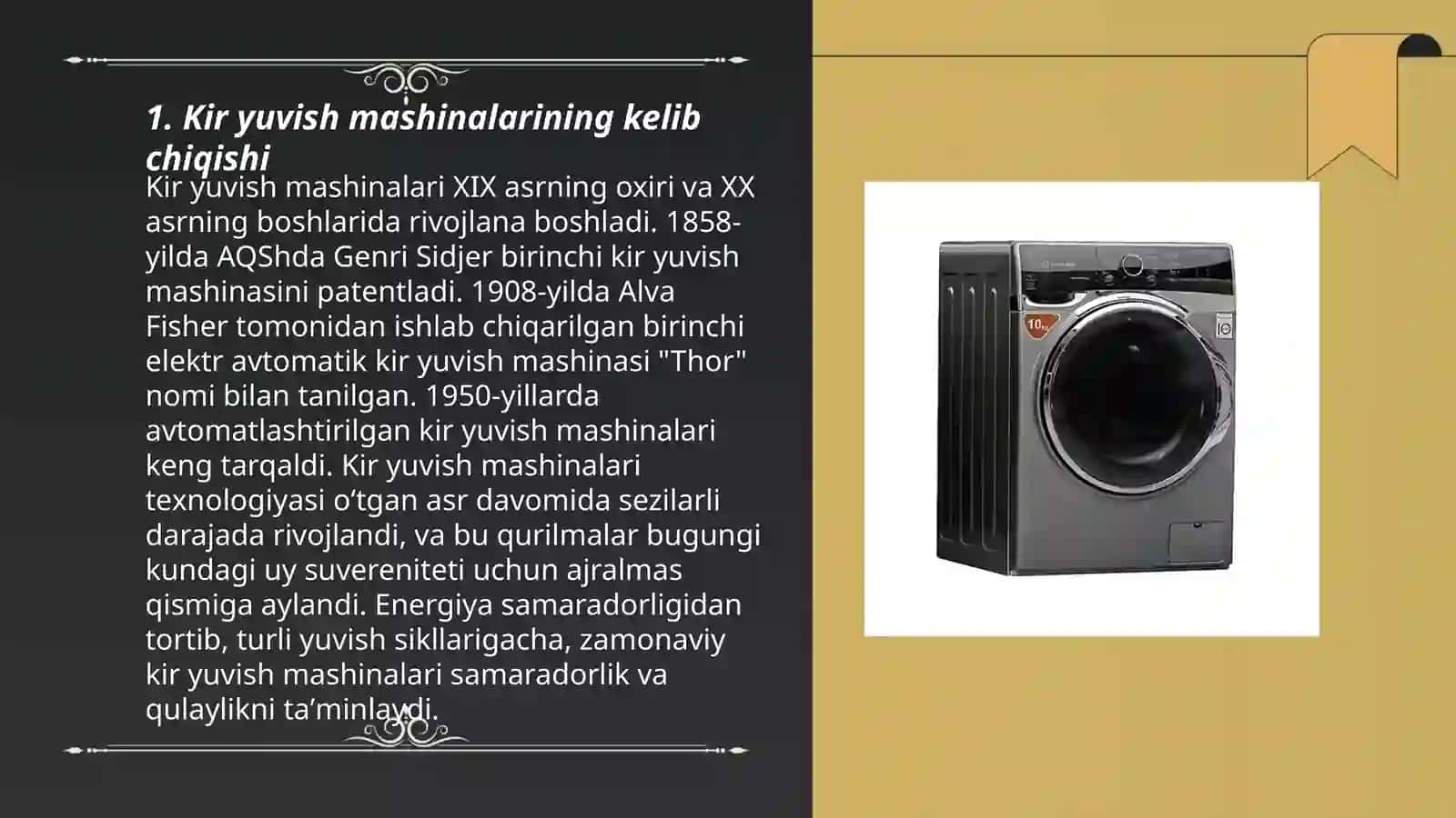 Kir Yuvish Mashinalari Tarixi 3