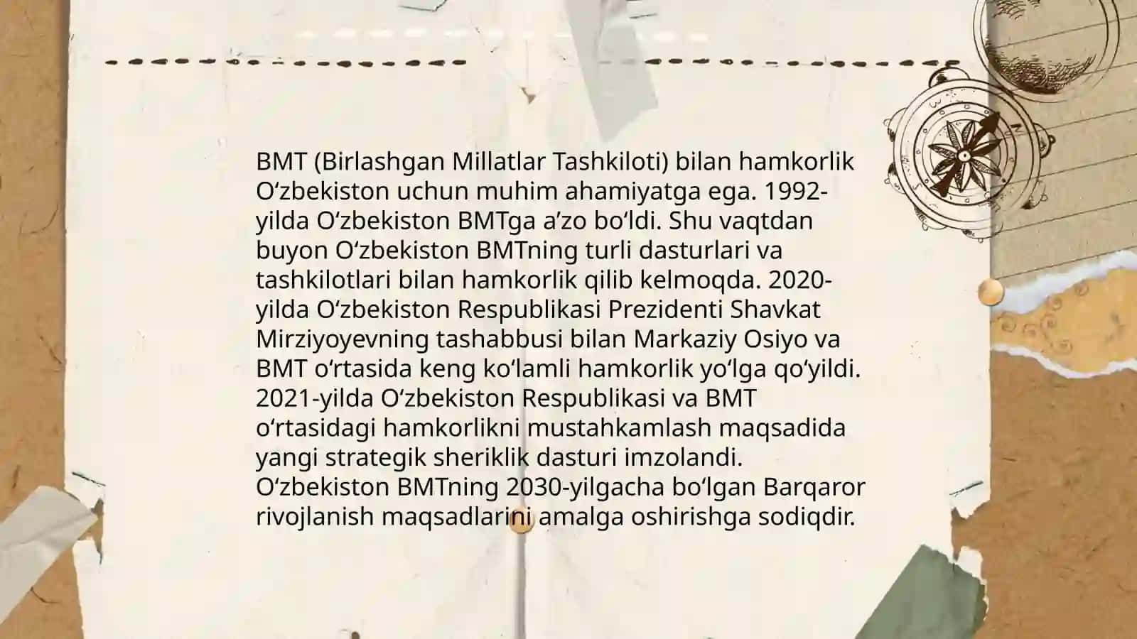 BMT (Birlashgan Millatlar Tashkiloti) bilan Hamkorlik 3