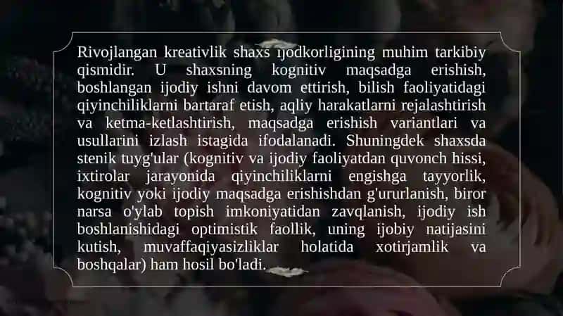 kreativlik sifatlari va ijodiy tafakkurini rivojlantiruvchi metod,vosita va texnologiyalar 3
